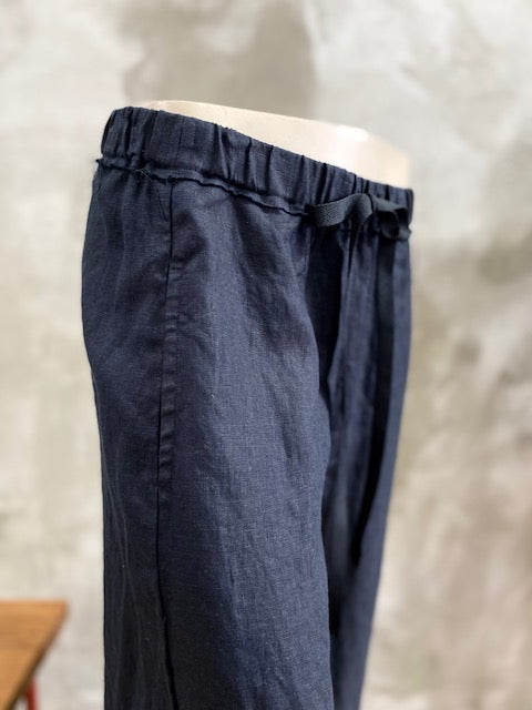 The Palazzo Pants - Black Linen