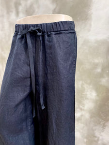 The Palazzo Pants - Black Linen