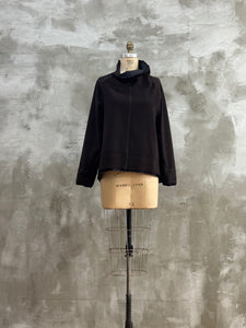 Chocolate Brown Funnel Top in wool by Robyn Black, front view