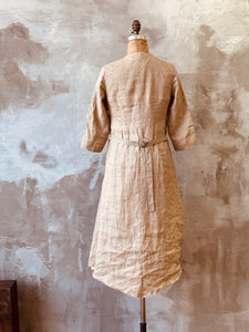 Poet's Dress - Ecru Vintage Stripe