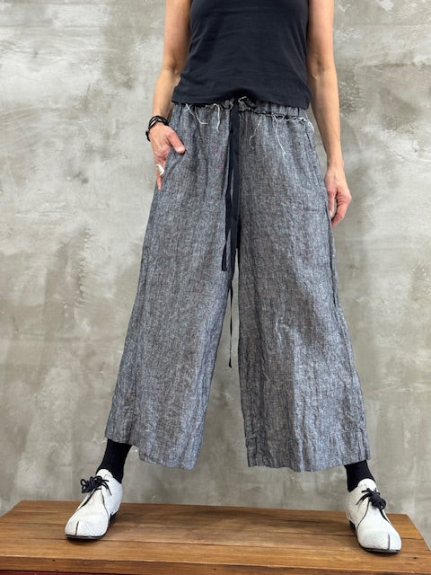 The Palazzo Pants - Salt & Pepper Linen
