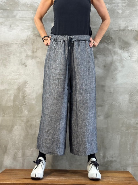 The Palazzo Pants - Salt & Pepper Linen