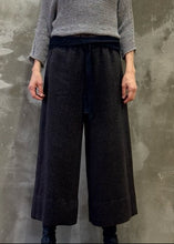 Load image into Gallery viewer, The Winter Palazzo Pants - Charcoal Herringbone Wool