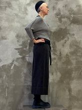 Load image into Gallery viewer, The Winter Palazzo Pants - Charcoal Herringbone Wool