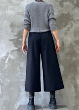 Load image into Gallery viewer, The Winter Palazzo Pants - Black Wool