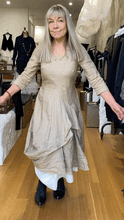Load image into Gallery viewer, Poet&#39;s Dress - Ecru Vintage Stripe